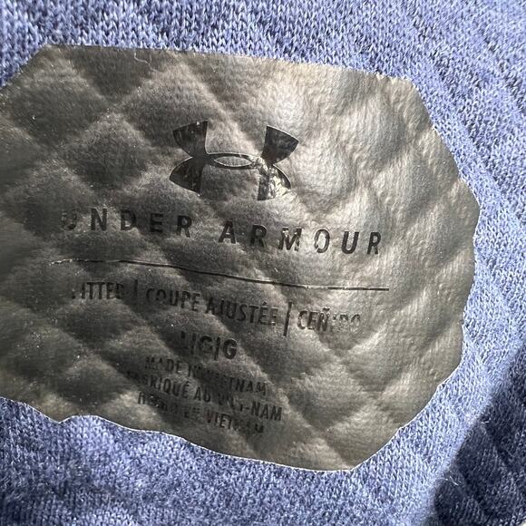 UNDER ARMOUR Unstoppable Textured Quilted Cowl Neck Blue Sweatshirt Womens Large - Picture 5 of 10